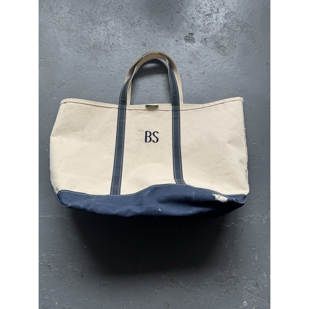 Vintage 70s 80s LL Bean Boat And Tote Bag Navy